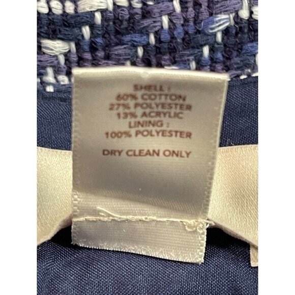 LOFT Lined A-Line Skirt Faux Button Detail Navy Size 12 - Picture 6 of 6